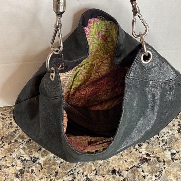 The Sak Indio Demi Shoulder Bag, Black/Shiitake Crochet, One Size - Picture 8 of 12